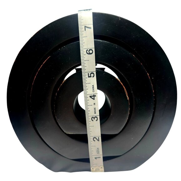 Wooden Nesting Tealight Candle Holders Black Copper Bronze Boho Rustic Decor Set - Picture 5 of 5